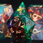 Mini Planet Jungle Fire Resin DND Dice Set, Sharp Edge Polyhedral Dice for D&D TRPG Tabletop Role Playing Games