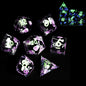LuxeRoll Handmade Resin DND Dice Set with Gift Box - 7-Piece Sharp Edge Polyhedral RPG Tabletop Gaming Dice