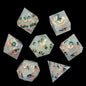 Mini Planet Handmade Resin DND Dice Set, 7-Piece Polyhedral RPG Dice with Gift Box for Dungeons and Dragons Tabletop Gaming