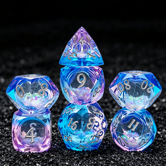 Liquid Core Quicksand Resin DND Dice Set for Dungeons & Dragons TRPG RPG Tabletop Gaming