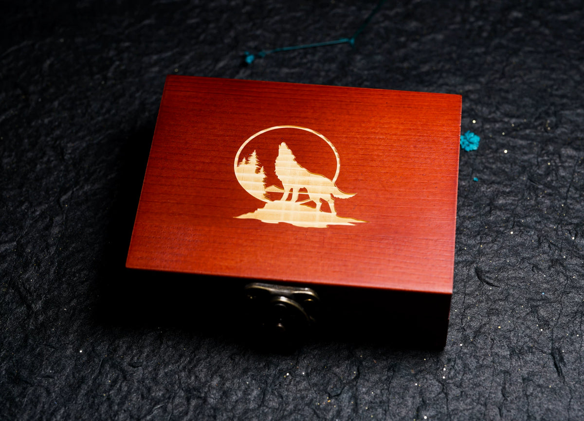Vintage Solid Wood Dice Box Portable Polyhedral Dice Storage Case for D&D Tabletop RPG Games