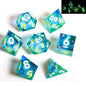 Handmade Liquid Core DND Dice Set, 7-Piece Sharp Edge Quicksand Resin Polyhedral RPG Dice for D&D