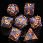 LuxeRoll Handmade Resin DND Dice Set with Gift Box - 7-Piece Sharp Edge Polyhedral RPG Tabletop Gaming Dice