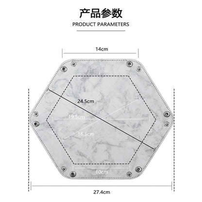 Premium Embossed PU Leather Dice Tray Foldable Rolling Mat for DND RPG Board Games