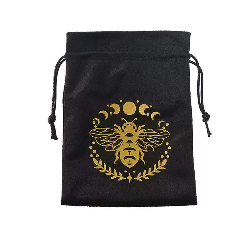 Luxury Velvet Tarot Card Drawstring Bag - Soft Storage Pouch for Oracle Cards, Crystals, Dice and Jewelry (13x18cm)