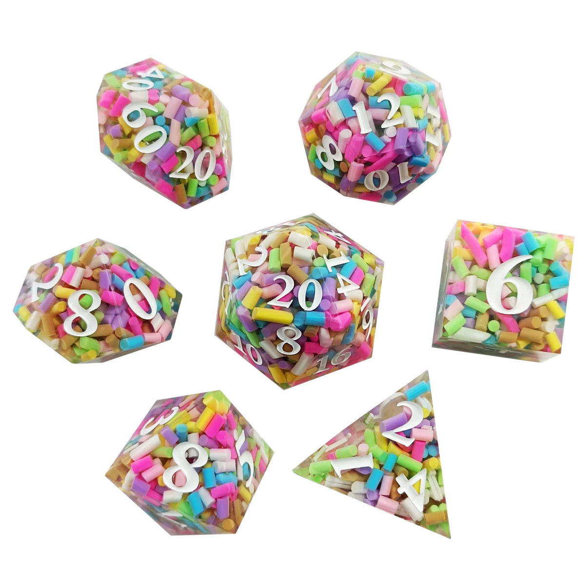 Floating Dragon Eye Polyhedral Dice Set Liquid Core RPG Dice for DND COC Tabletop Games