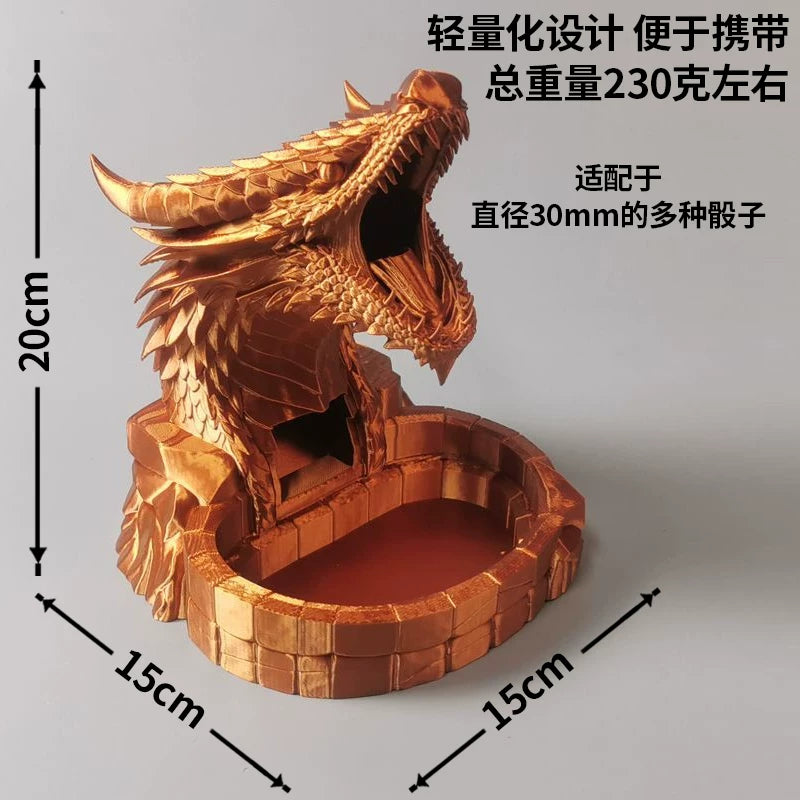 Medieval Fantasy Dragon Dice Tower for DND Tabletop Board Games RPG Dice Roller Accessory
