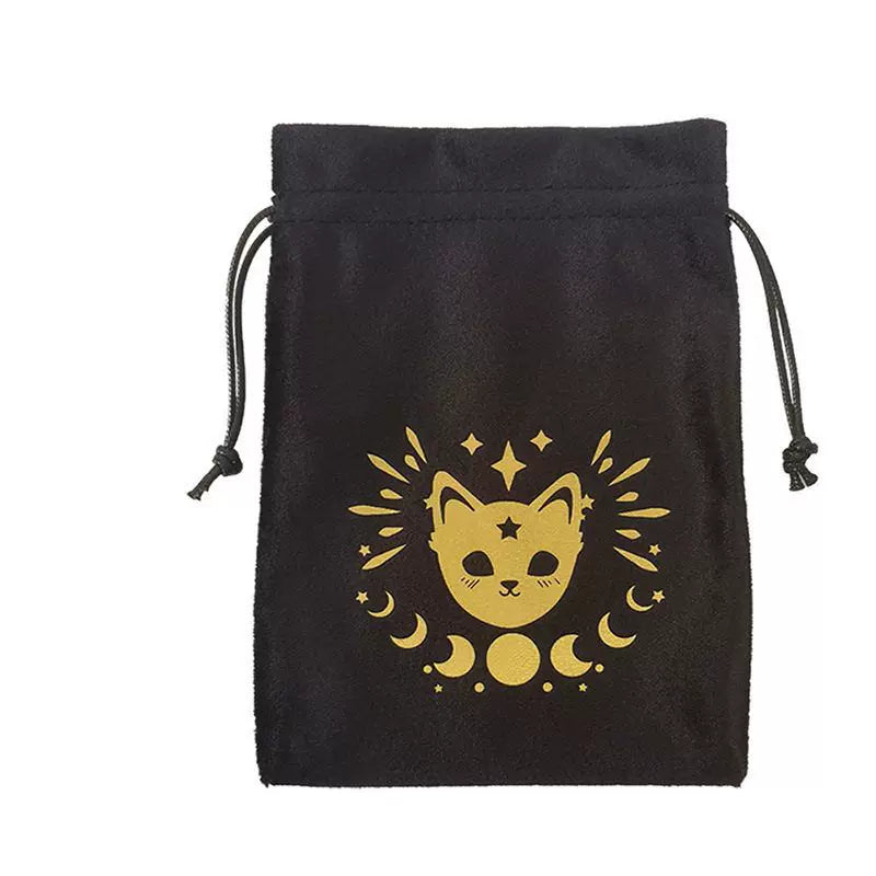 Luxury Velvet Tarot Card Drawstring Bag - Soft Storage Pouch for Oracle Cards, Crystals, Dice and Jewelry (13x18cm)
