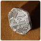 Cthulhu Deep Sea Relic Metal Polyhedral Dice Set, Antique Silver Tabletop DND RPG Gaming Dice