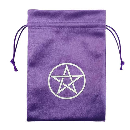 Luxury Velvet Tarot Card Drawstring Bag - Soft Storage Pouch for Oracle Cards, Crystals, Dice and Jewelry (13x18cm)