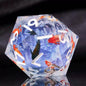 Liquid Core Starry Quicksand DND Polyhedral Dice Set, D20 RPG Tabletop Gaming Dice with Metal Tin and Velvet Pouch