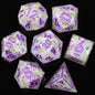 LuxeRoll Handmade Resin DND Dice Set with Gift Box - 7-Piece Sharp Edge Polyhedral RPG Tabletop Gaming Dice