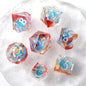 Liquid Core Resin Polyhedral Dice Set, 7-Piece DND D20 Moving Quicksand Dice for Tabletop RPG