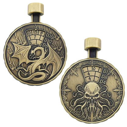 7-in-1 Roulette Spinner Metal DND Dice Set, Innovative Push-to-Spin Polyhedral Dice with Gift Box for D&D, RPG, Cthulhu Tabletop Board Games