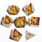 Handmade Liquid Core DND Dice Set, 7-Piece Sharp Edge Quicksand Resin Polyhedral RPG Dice for D&D