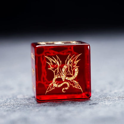 Natural Garnet Crystal DND Dice Set, Polyhedral Gemstone D20 Dice for Call of Cthulhu TTRPG