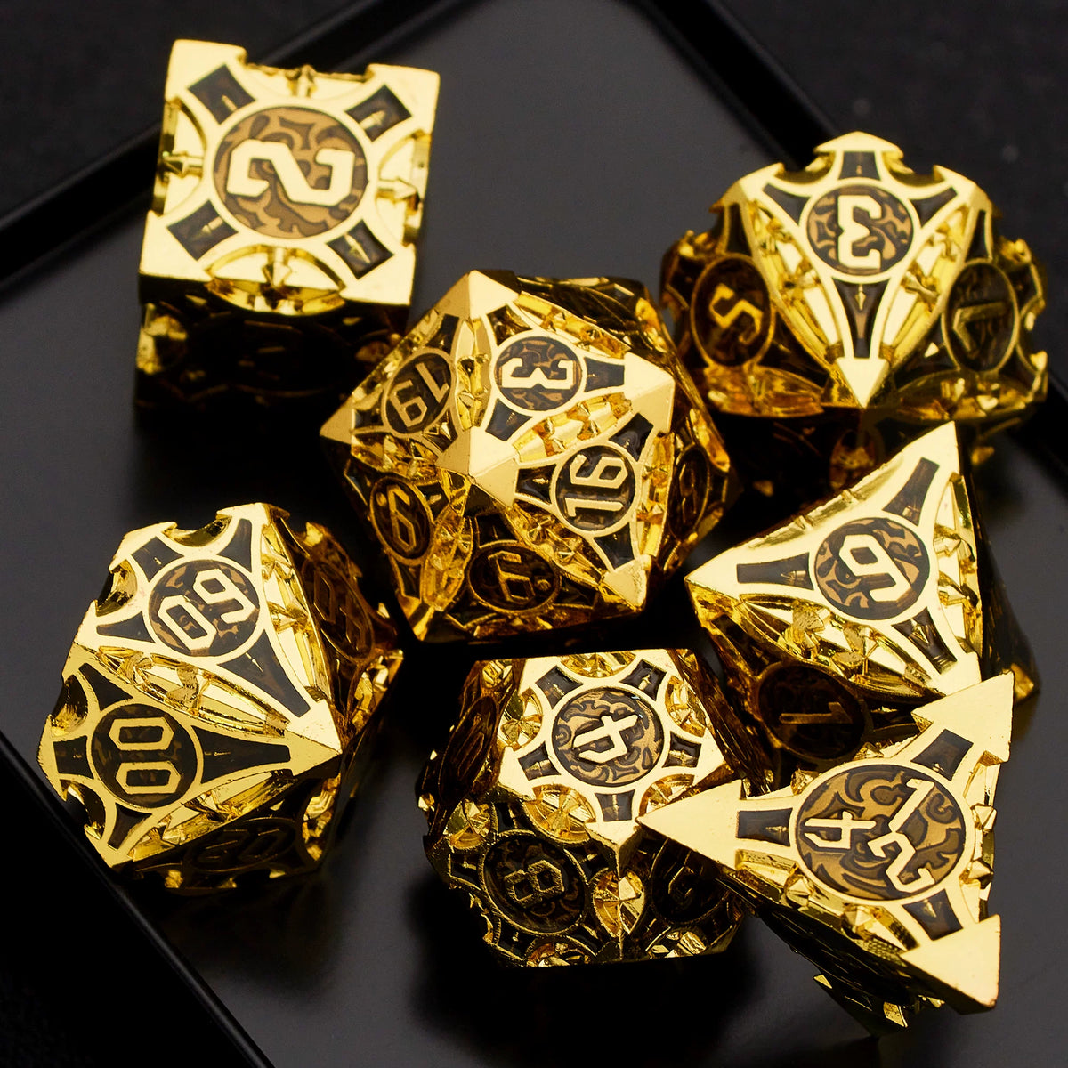 Metal Polyhedral DND Dice Set for Tabletop RPG, Cthulhu & D&D Gaming, Heavy Duty Zinc Alloy Dice with Storage Case