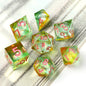 Liquid Core Resin Polyhedral Dice Set, 7-Piece DND D20 Moving Quicksand Dice for Tabletop RPG