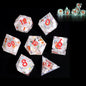 LuxeRoll Handmade Resin DND Dice Set with Gift Box - 7-Piece Sharp Edge Polyhedral RPG Tabletop Gaming Dice