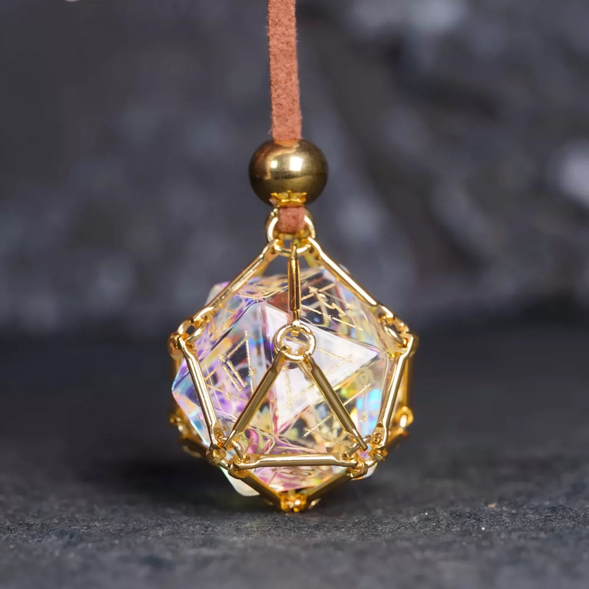 DND Dice Cage Necklace Pendant Interchangeable Dice Holder Net Charm for Tabletop RPG Gamers