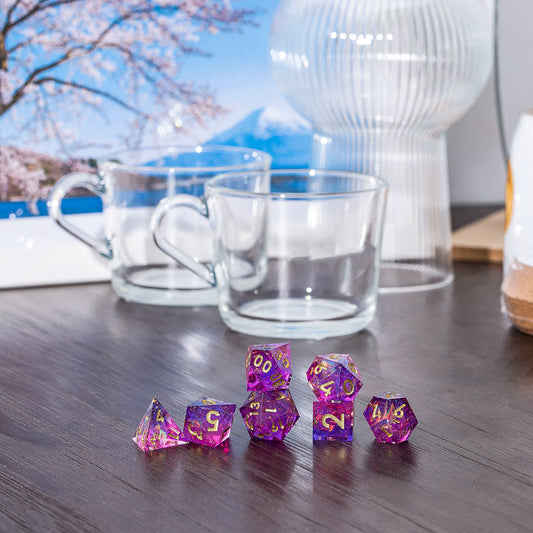 Mini Planet Demon Summoner DND Dice Set - Handcrafted Resin Polyhedral Dice for D&D TRPG Tabletop Gaming