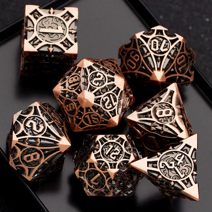 Metal Polyhedral DND Dice Set for Tabletop RPG, Cthulhu & D&D Gaming, Heavy Duty Zinc Alloy Dice with Storage Case