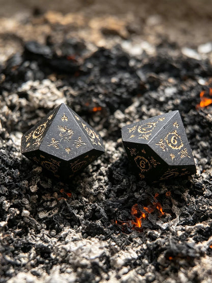 Natural Rosewood Polyhedral DND Dice Set, 7-Piece Wooden RPG Gaming Dice for Dungeons and Dragons, COC, Tabletop Fantasy Games