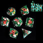 LuxeRoll Handmade Resin DND Dice Set with Gift Box - 7-Piece Sharp Edge Polyhedral RPG Tabletop Gaming Dice