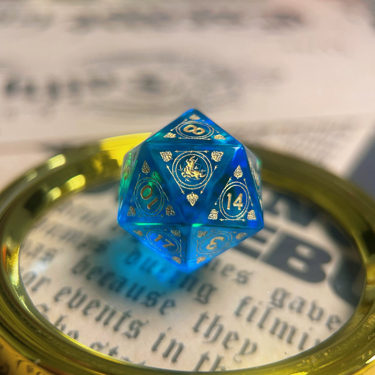 Deep Blue Dragon Pattern Polyhedral DND Dice Set for Tabletop TRPG D&D RPG Gaming