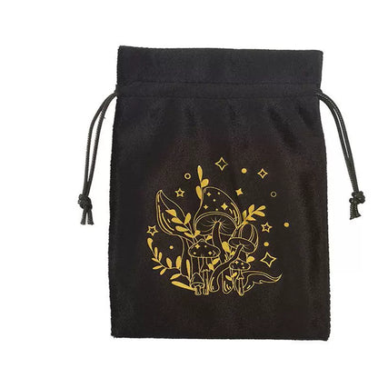 Luxury Velvet Tarot Card Drawstring Bag - Soft Storage Pouch for Oracle Cards, Crystals, Dice and Jewelry (13x18cm)