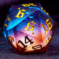 Liquid Core Starry Quicksand DND Polyhedral Dice Set, D20 RPG Tabletop Gaming Dice with Metal Tin and Velvet Pouch