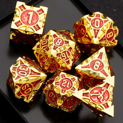 Metal Polyhedral DND Dice Set for Tabletop RPG, Cthulhu & D&D Gaming, Heavy Duty Zinc Alloy Dice with Storage Case