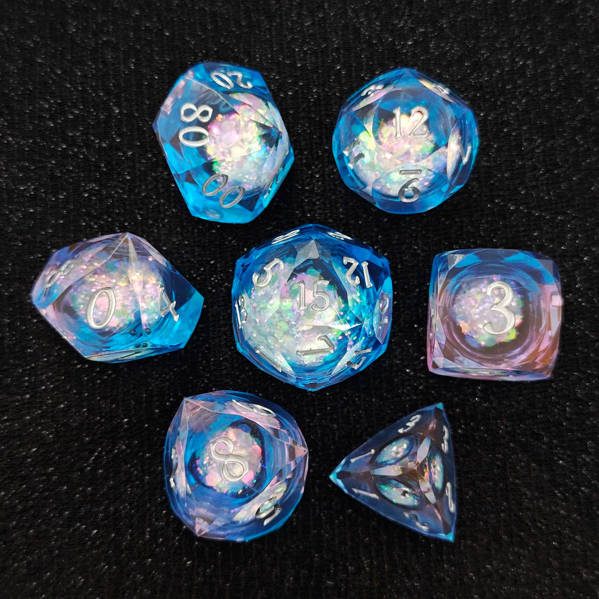 Liquid Core Quicksand Resin DND Dice Set for Dungeons & Dragons TRPG RPG Tabletop Gaming