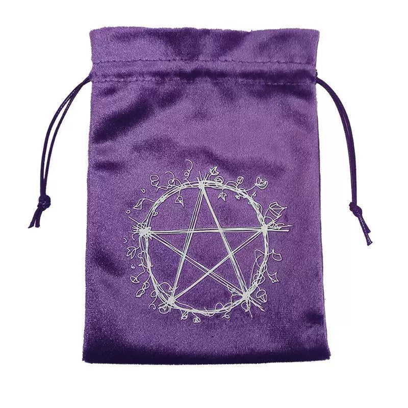 Luxury Velvet Tarot Card Drawstring Bag - Soft Storage Pouch for Oracle Cards, Crystals, Dice and Jewelry (13x18cm)