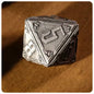 Cthulhu Deep Sea Relic Metal Polyhedral Dice Set, Antique Silver Tabletop DND RPG Gaming Dice