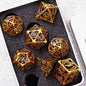 Hollow Metal Polyhedral DND Dice Set, Dragon Theme D20 Tabletop RPG Dice for D&D, Call of Cthulhu, Pathfinder, TRPG Games