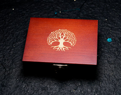 Vintage Solid Wood Dice Box Portable Polyhedral Dice Storage Case for D&D Tabletop RPG Games