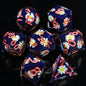 LuxeRoll Handmade Resin DND Dice Set with Gift Box - 7-Piece Sharp Edge Polyhedral RPG Tabletop Gaming Dice