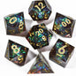 Mini Planet DND Dice Set Handmade Resin Tabletop RPG Dice for Dungeons and Dragons Galaxy Black