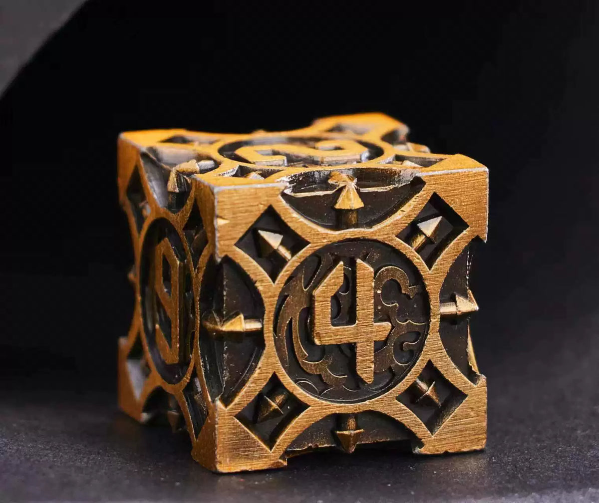 Metal Polyhedral DND Dice Set for Tabletop RPG, Cthulhu & D&D Gaming, Heavy Duty Zinc Alloy Dice with Storage Case