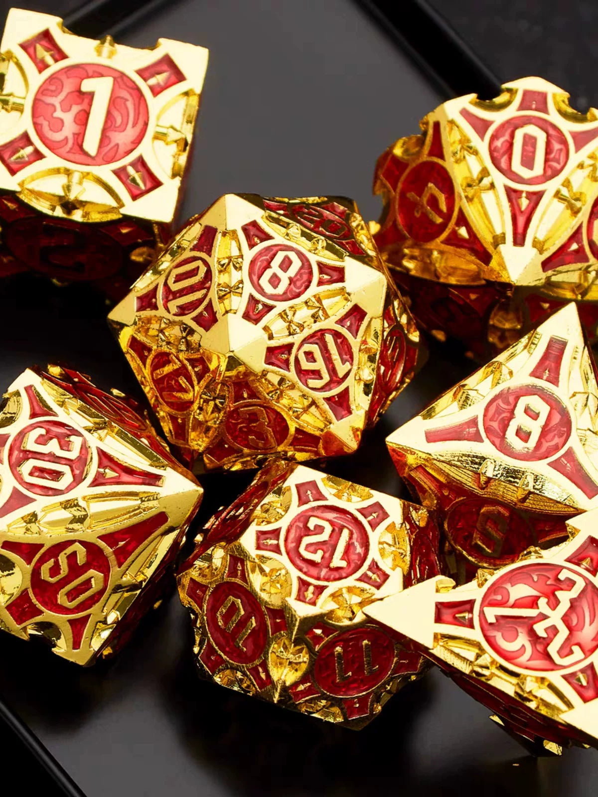 Metal Polyhedral DND Dice Set for Tabletop RPG, Cthulhu & D&D Gaming, Heavy Duty Zinc Alloy Dice with Storage Case