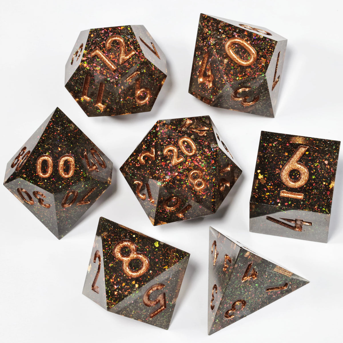 Mini Planet Resin Polyhedral DND Dice Set Mystic Space RPG Dice for Dungeons and Dragons TRPG Tabletop Games