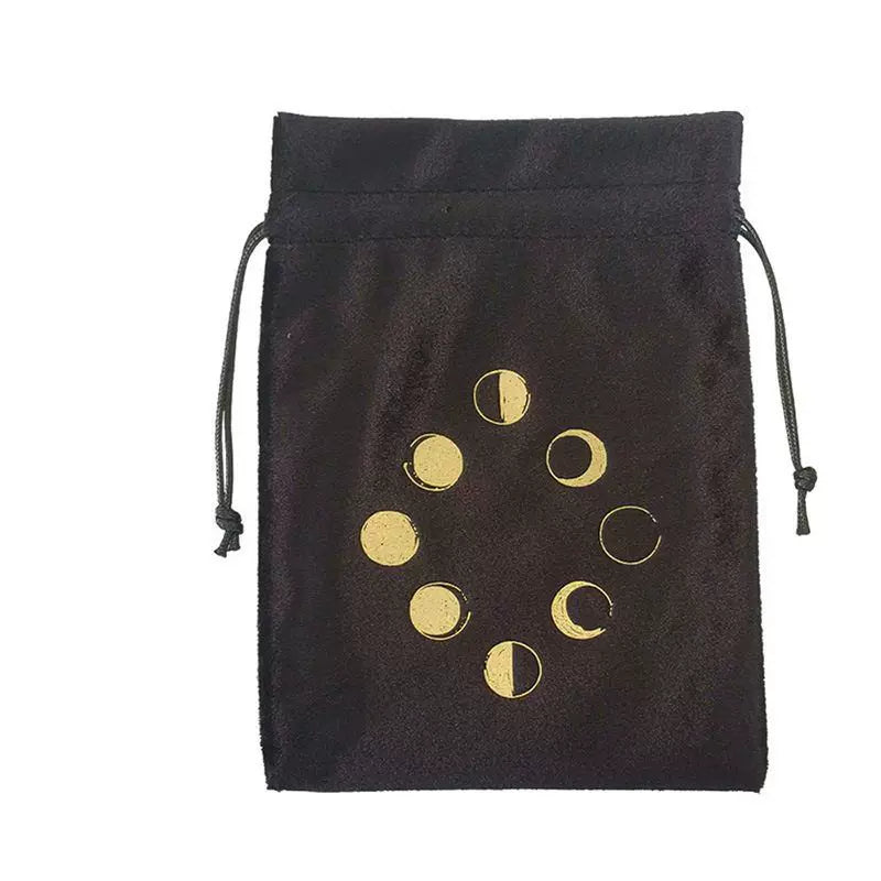 Luxury Velvet Tarot Card Drawstring Bag - Soft Storage Pouch for Oracle Cards, Crystals, Dice and Jewelry (13x18cm)