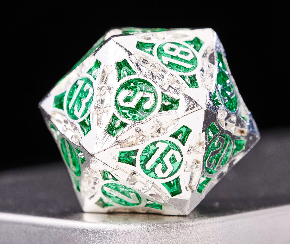 Metal Polyhedral DND Dice Set for Tabletop RPG, Cthulhu & D&D Gaming, Heavy Duty Zinc Alloy Dice with Storage Case