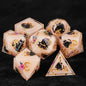 Cat dice in dice resin polyhedral dice set - detail view 13