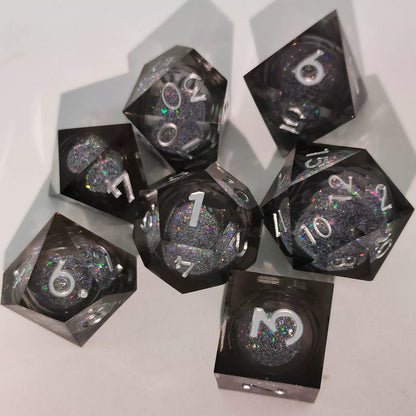 Floating Dragon Eye Polyhedral Dice Set Liquid Core RPG Dice for DND COC Tabletop Games