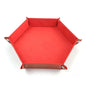 Hexagonal Velvet Dice Tray Collapsible Rolling Holder for DND RPG Tabletop Board Gaming and Storage