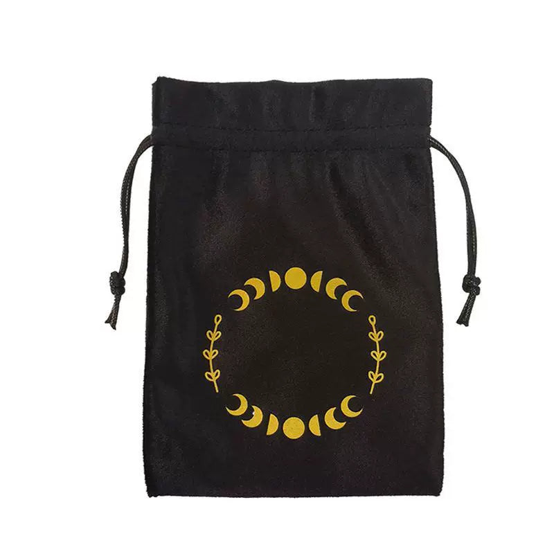 Luxury Velvet Tarot Card Drawstring Bag - Soft Storage Pouch for Oracle Cards, Crystals, Dice and Jewelry (13x18cm)