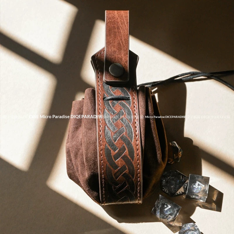 Vintage Drawstring Dice Bag | Expandable D&D Dice Pouch